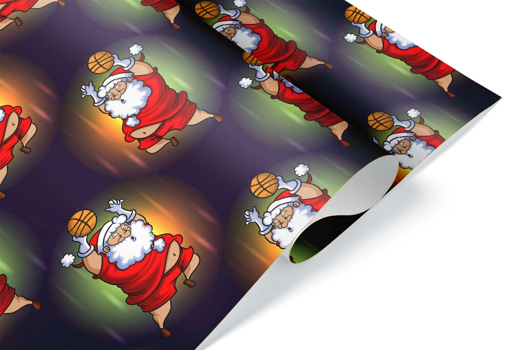 Funny Santa Soccer Gift Wrap, Thick Wrapping Paper, Futsal Ball Christmas  Present, Sport Party Decoration 