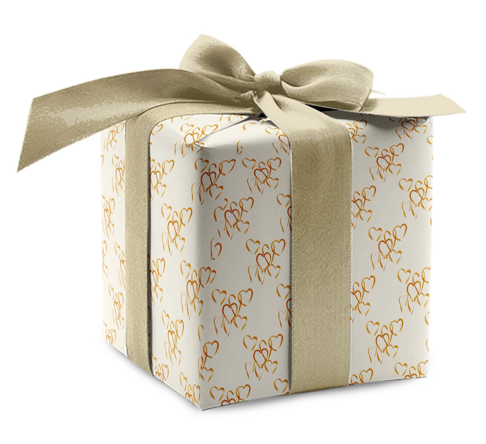 Golden Hearts Gift Wrap, Premium Luxury Thick Wrapping Paper, Love