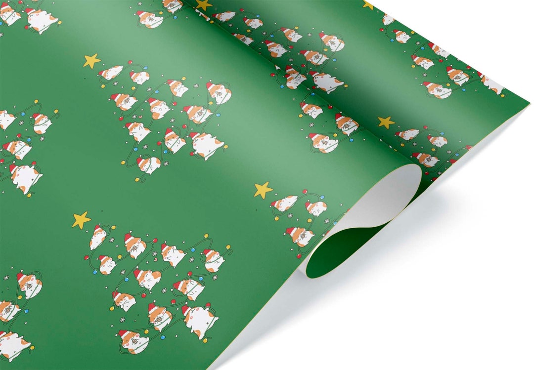 Cute Guinea Pig Gift Wrap Thick Christmas Wrapping Paper Roll Sheet