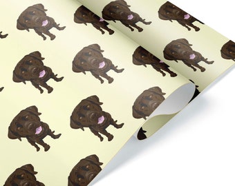 Cute Brown Labrador Retriever Gift Wrap Chocolate Lab Premium Wrapping Paper Christmas Present Birthday Dog Theme Party Decorations