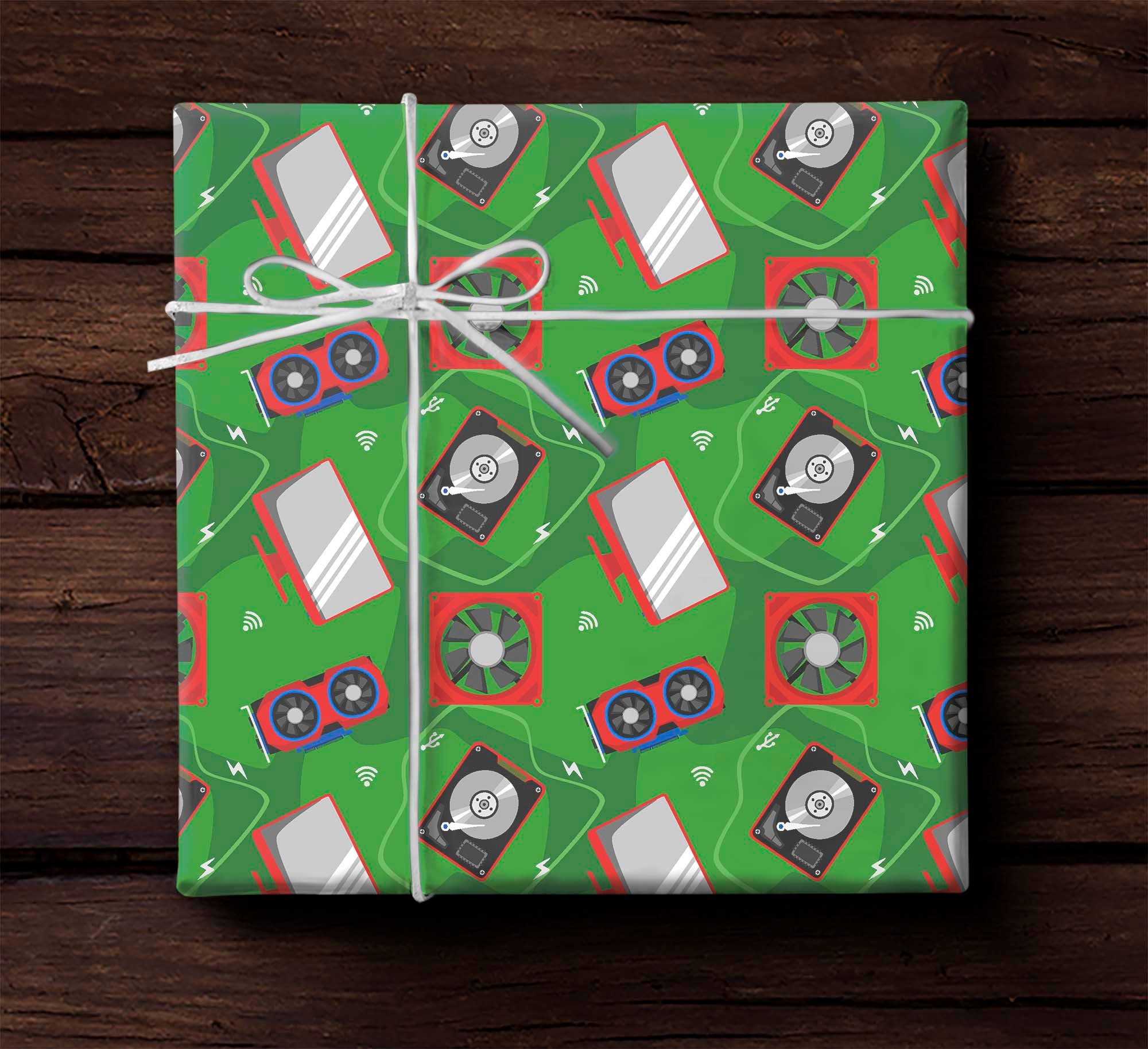 Computer Geek Tech Accessories Gift Wrap Wrapping Paper for Christmas  Present Birthday Party Decorations Roll or Sheet 