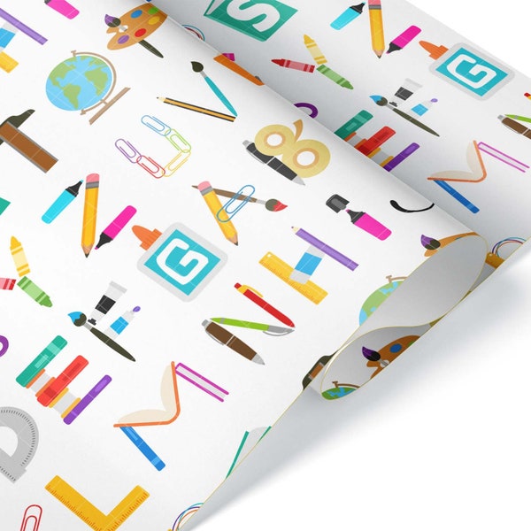 Teacher Gift Wrap School Supply Thick Wrapping Paper Teacher Birthday Party Decor