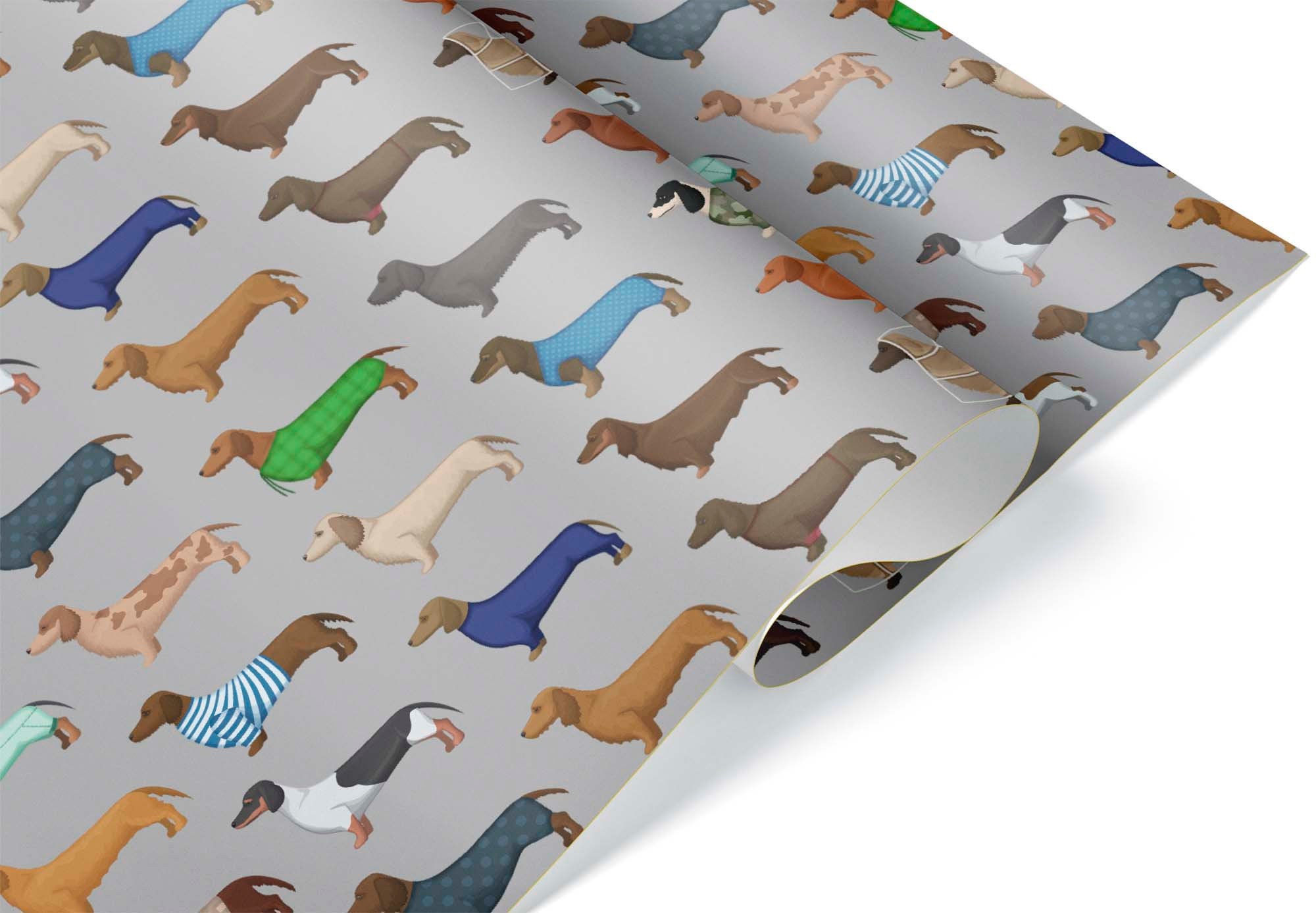 Discover Black Brown Dachshund Thick Wrapping Paper
