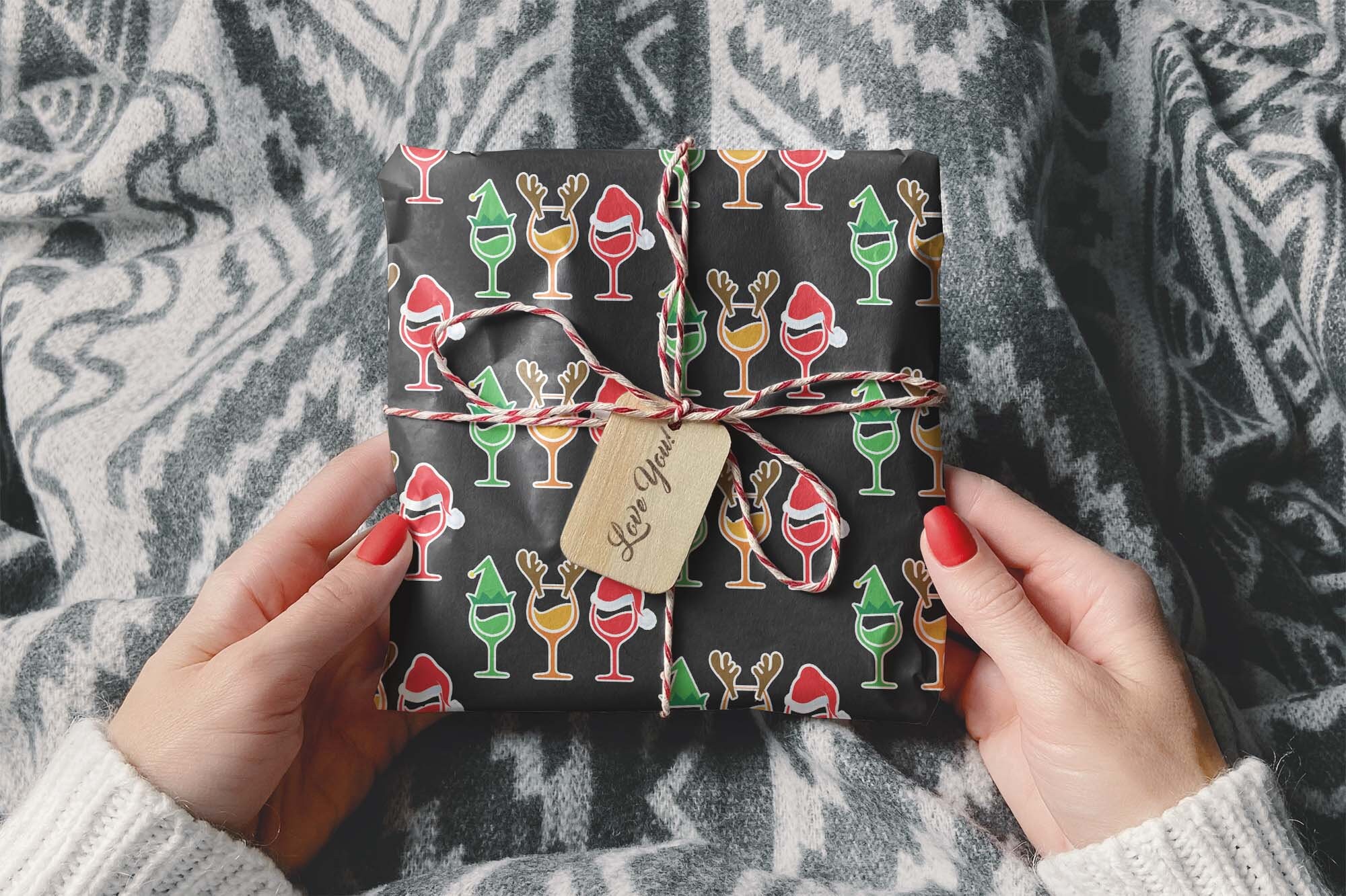 Funny Cute Wine Lover Gift Wrap Joke Christmas Wrapping Paper Etsy