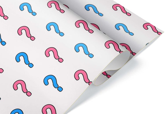 Fun Question Mark Gift Wrap, Thick Wrapping Paper, Boy or Girl