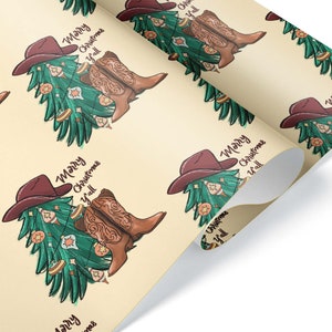 Country Cowboy Boots Stick Horse Desert Western Wrapping Paper