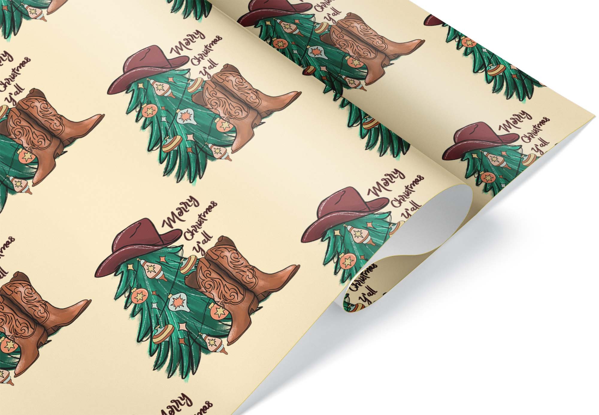 Cowboy Wrapping Paper Western Wrapping Paper, Rodeo Wrapping Paper