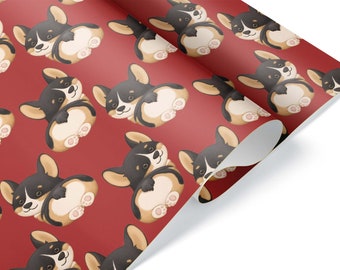 Cute Little Corgi Butt Thick Luxury Wrapping Paper Heart Booty Pet Dog Lover Gift Wrap Animal Theme Decor