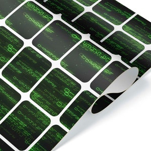 Computer Geek Binary Code Gift Wrap Sheet Wrapping Paper Roll for Christmas Present Birthday Party Decorations PC Chip Motherboard