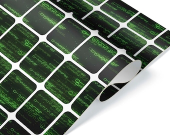 Geek Binary Code Wrapping Paper, Computer Nerd Gift Wrap, Tech Circuit Board Christmas Birthday Party