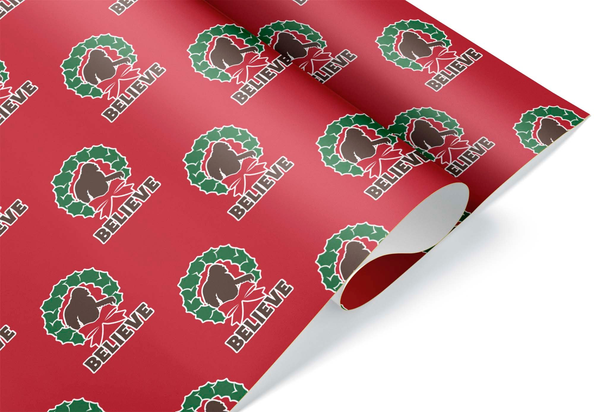 Cute Red Whale Lighthouse Thick Wrapping Paper, Beach Sea Life