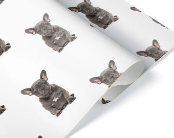 Frenchie French Bulldog Wrapping Paper Roll Gift Wrap Present Birthday Party Decorations