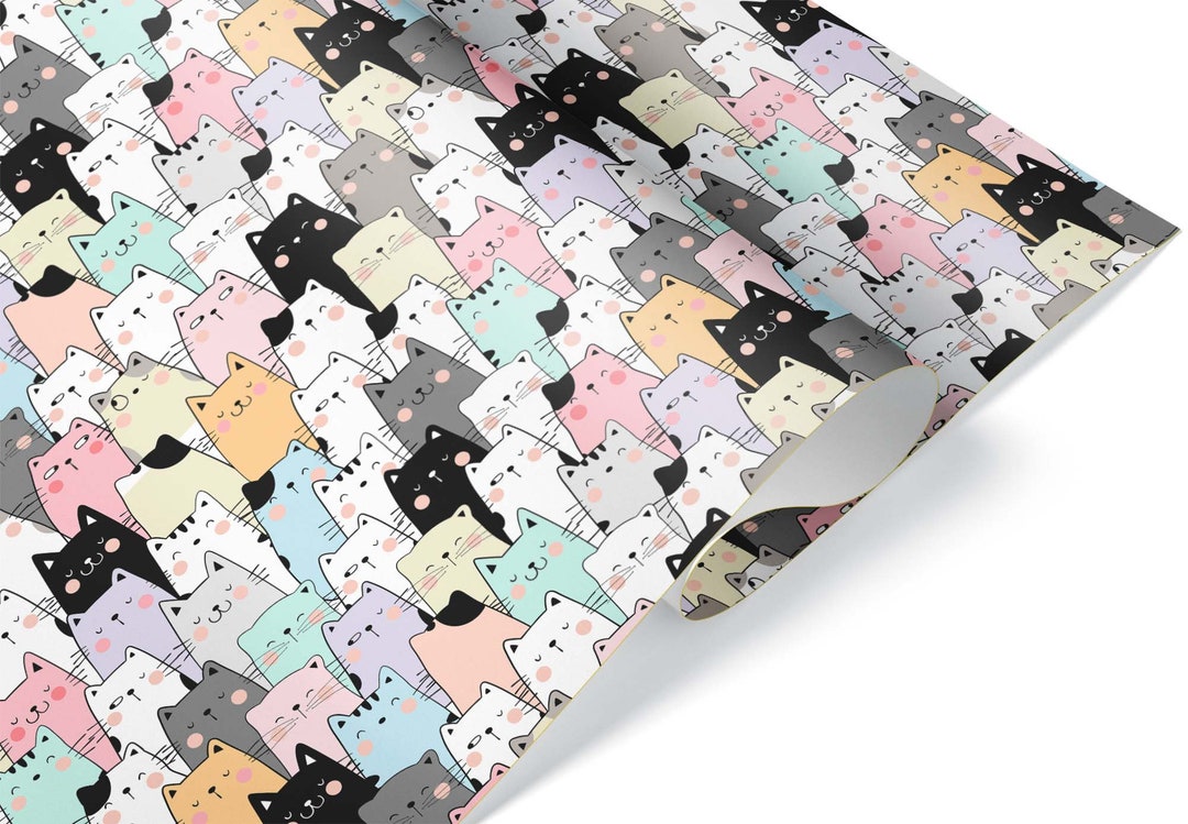 Colorful Cat Gift Wrap Pet Wrapping Paper Mother's Day Present