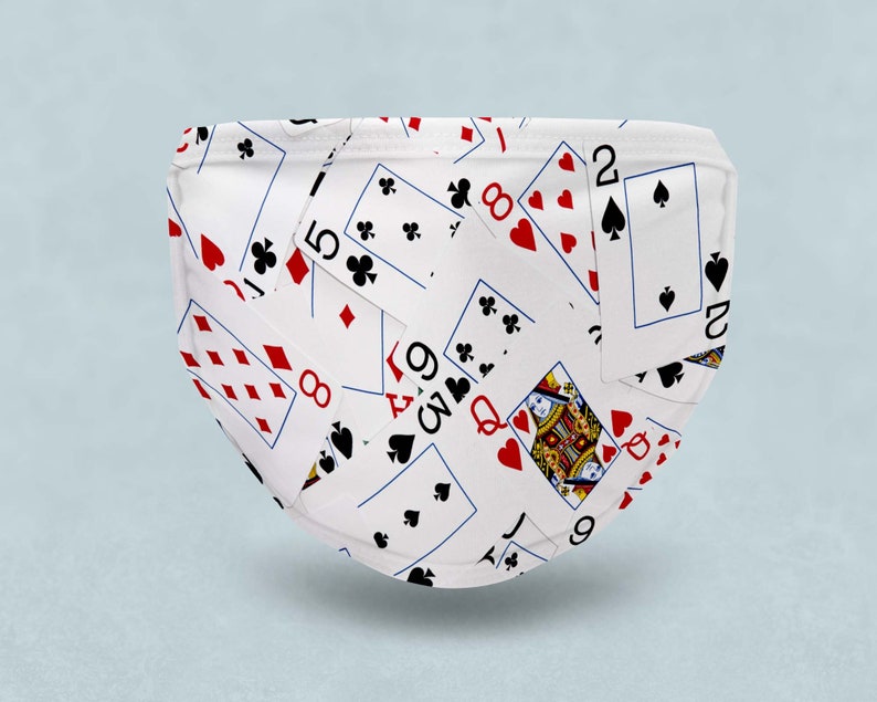 Poker Blackjack Cards Face Mask Washable Reusable Fabric | Etsy