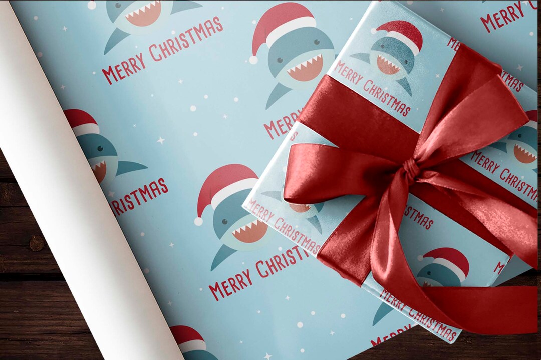 Shark Christmas Wrapping Paper 