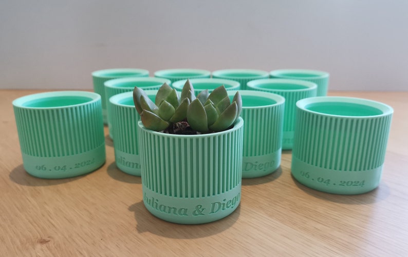 Mini cache-pot personnalisé pour succulentes ou cactus, cadeau pour invités de mariage ou baptême, remerciement de mariage 画像 5