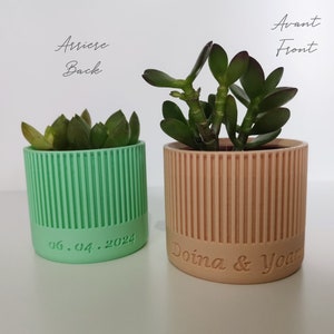 Mini personalized flowerpot for succulents or cacti, gift for wedding or baptism guests, wedding thank you image 2