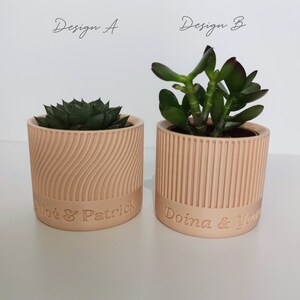 Mini personalized flowerpot for succulents or cacti, gift for wedding or baptism guests, wedding thank you image 3