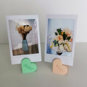 Portafoto a forma di cuore personalizzato per Polaroid (Fujifilm Instax Mini), portafoto per matrimonio, battesimo, evento, ringraziamento