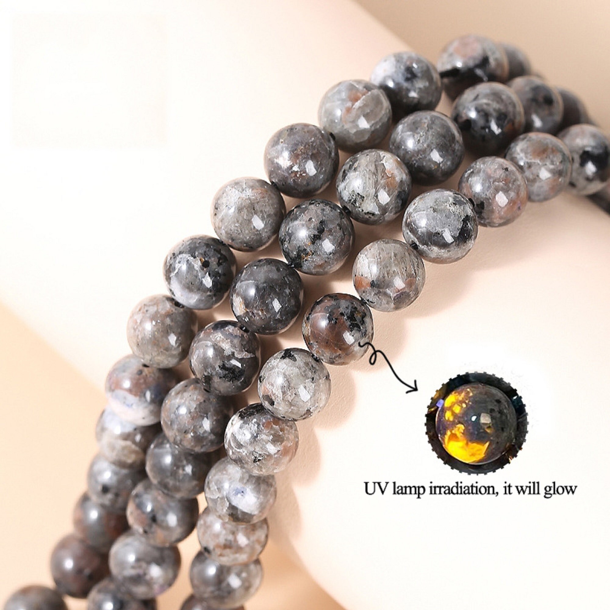 Yooperlit Flammenstein Perlen - Natürliche Edelsteinperlen Für DIY Schmuck