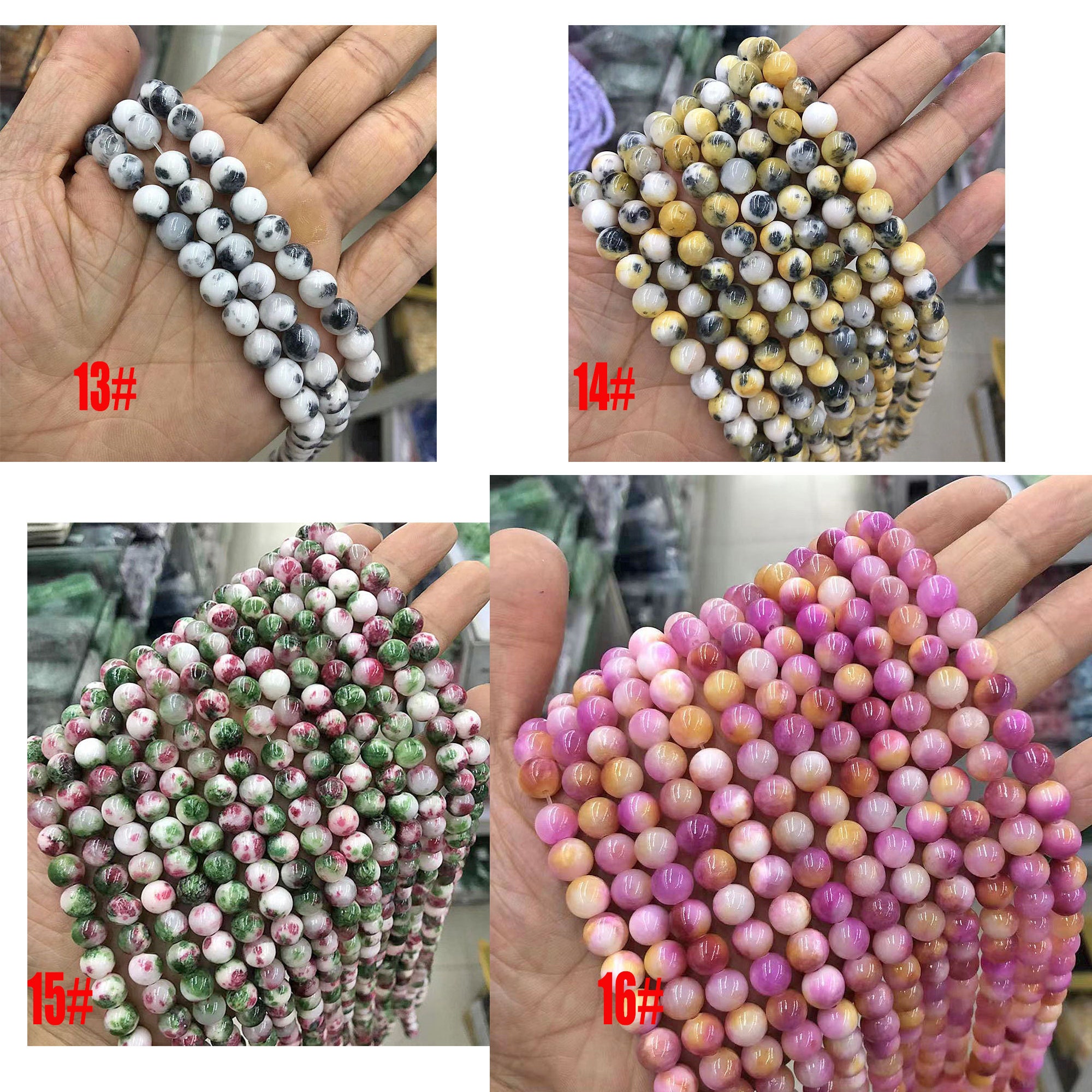 29 Colors 6mm 8mm 10mm Crystal Beads Wholesale, Red Pink Blue Purple