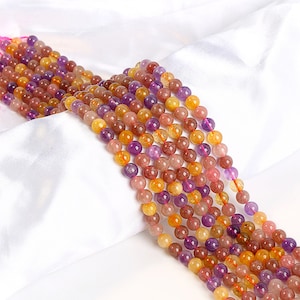Natural Super 7 Seven Crystal Element Gorgeous Multi Color Stone Round Loose Beads 6mm 8mm 10mm Full Strand