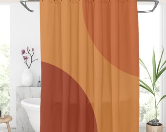 Orange Shower Curtain Etsy Madison park spa waffle shower curtain pieced solid microfiber fabric with 3m scotchgard water repellent treatment modern home bathroom decorations, standard 72x72, coral. orange shower curtain etsy