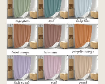 Solid color shower curtain, Simple bath curtains, Custom shower curtain, Minimalist bathroom decor, Extra long and standard size -106