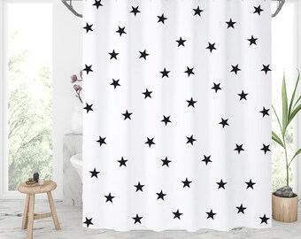 Black And Gold Shower Curtain Long Shower Curtain White Etsy