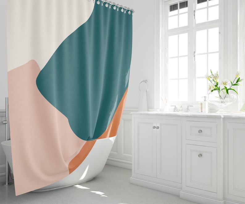 Neutral Color Shower Curtain Abstract Shower Curtains Art Etsy