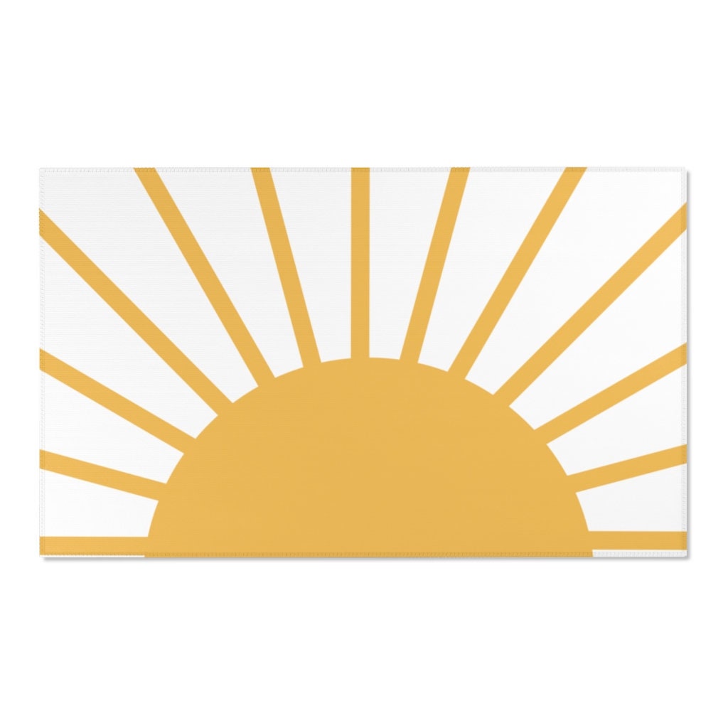 Sun area rug Sunburst area rug Nursery area rug Yellow area Etsy