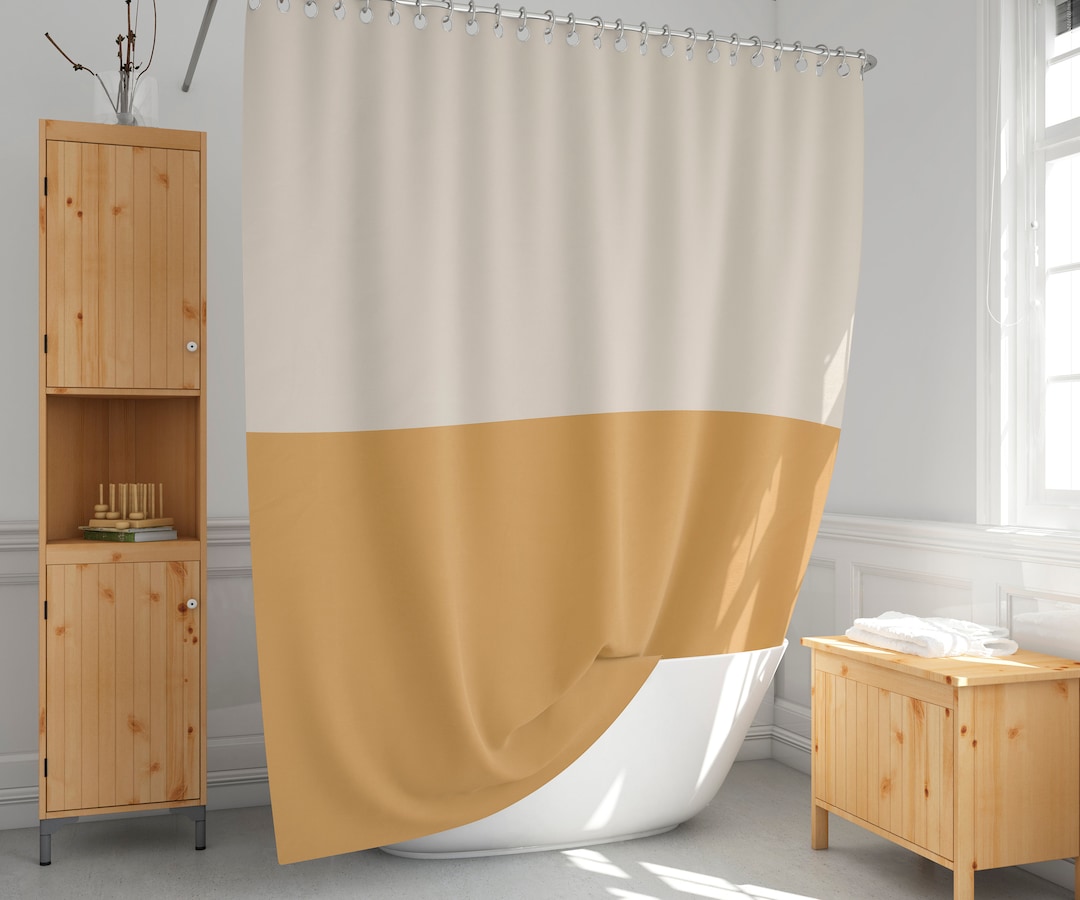 Beige and Yellow Shower Curtain Color Blocked Shower Curtains Extra