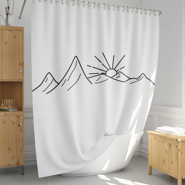 Black and White Shower Curtain Etsy