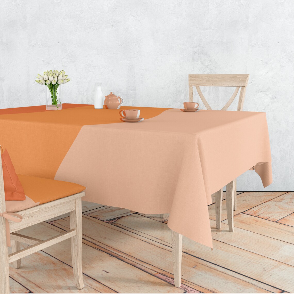 Tablecloths Burnt Orange Tablecloth 100 Cotton Tablecloth Etsy