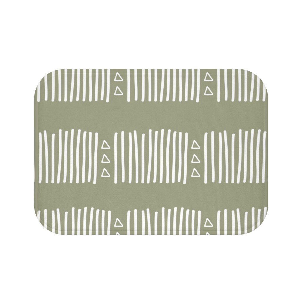 Olive green bath mat African mudcloth print bath mat Simple Etsy