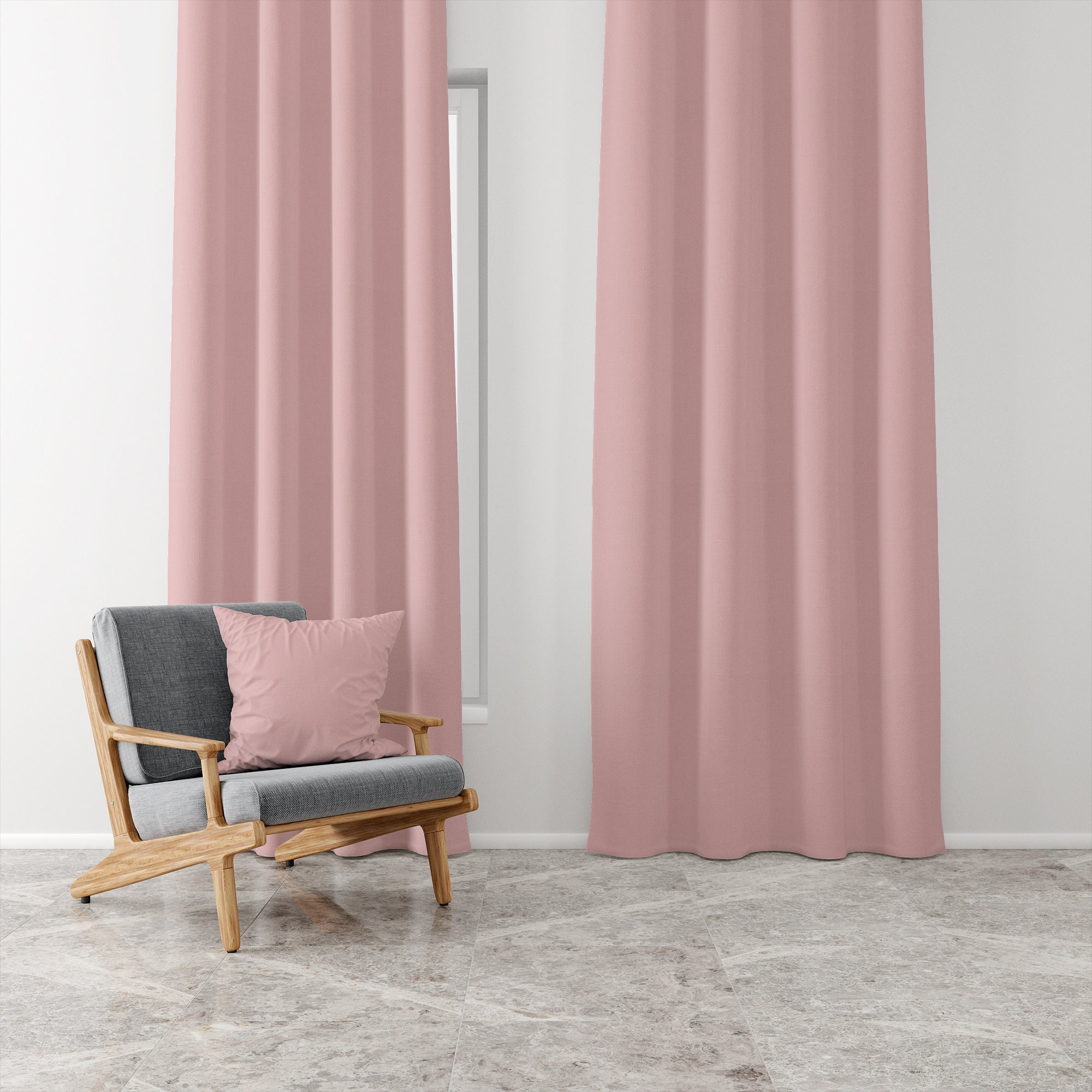 Dusty Rose Window Curtain Living Room Curtains Bedroom Window Etsy