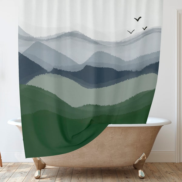 Watercolor Shower Curtain Etsy