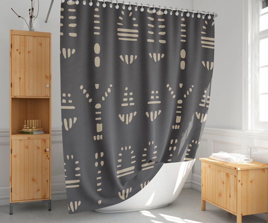 African Mudcloth Pattern Shower Curtain Ethnic Bath Curtain - Etsy