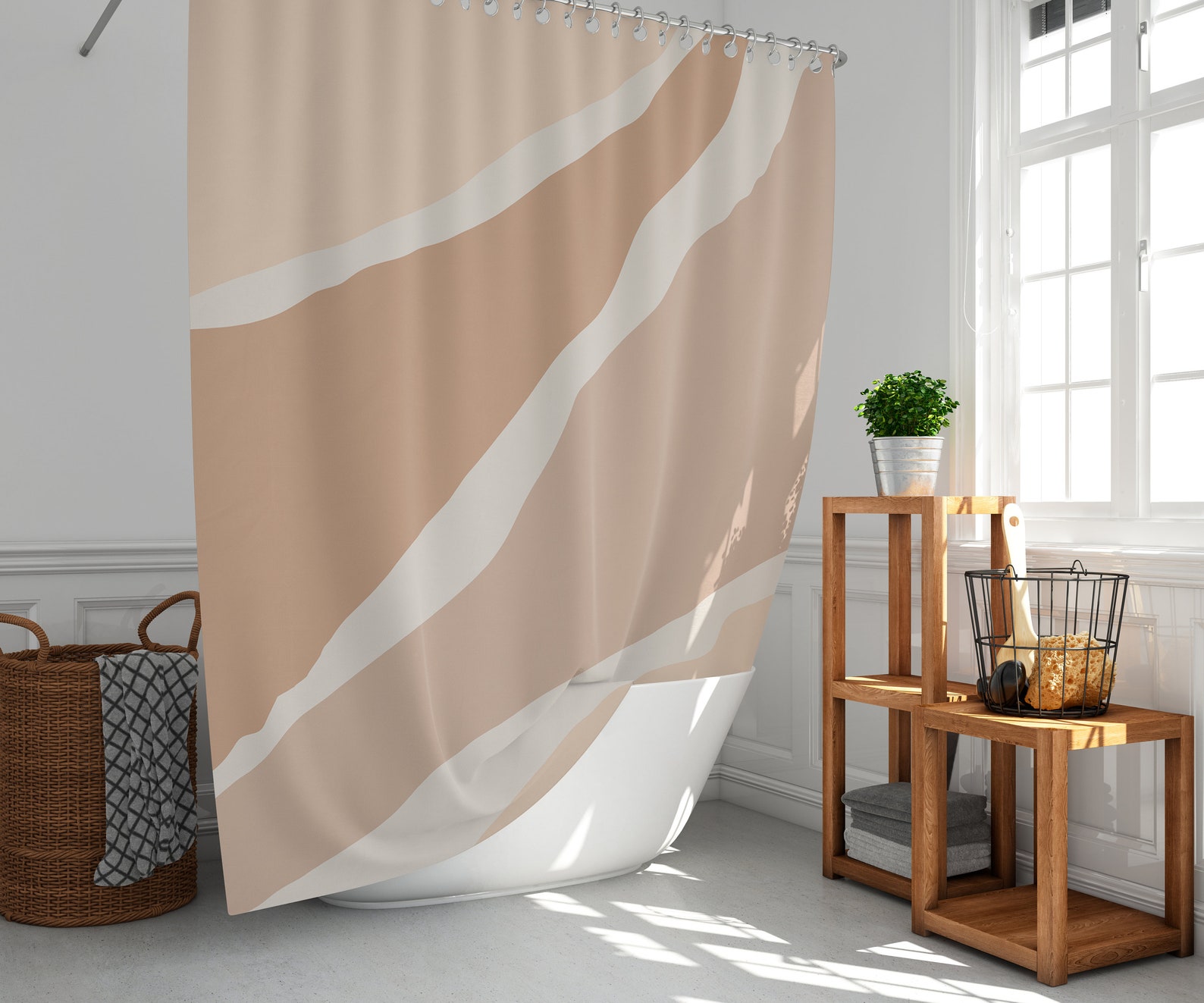 Neutral Color Shower Curtain Earth Tone Shower Curtains Etsy