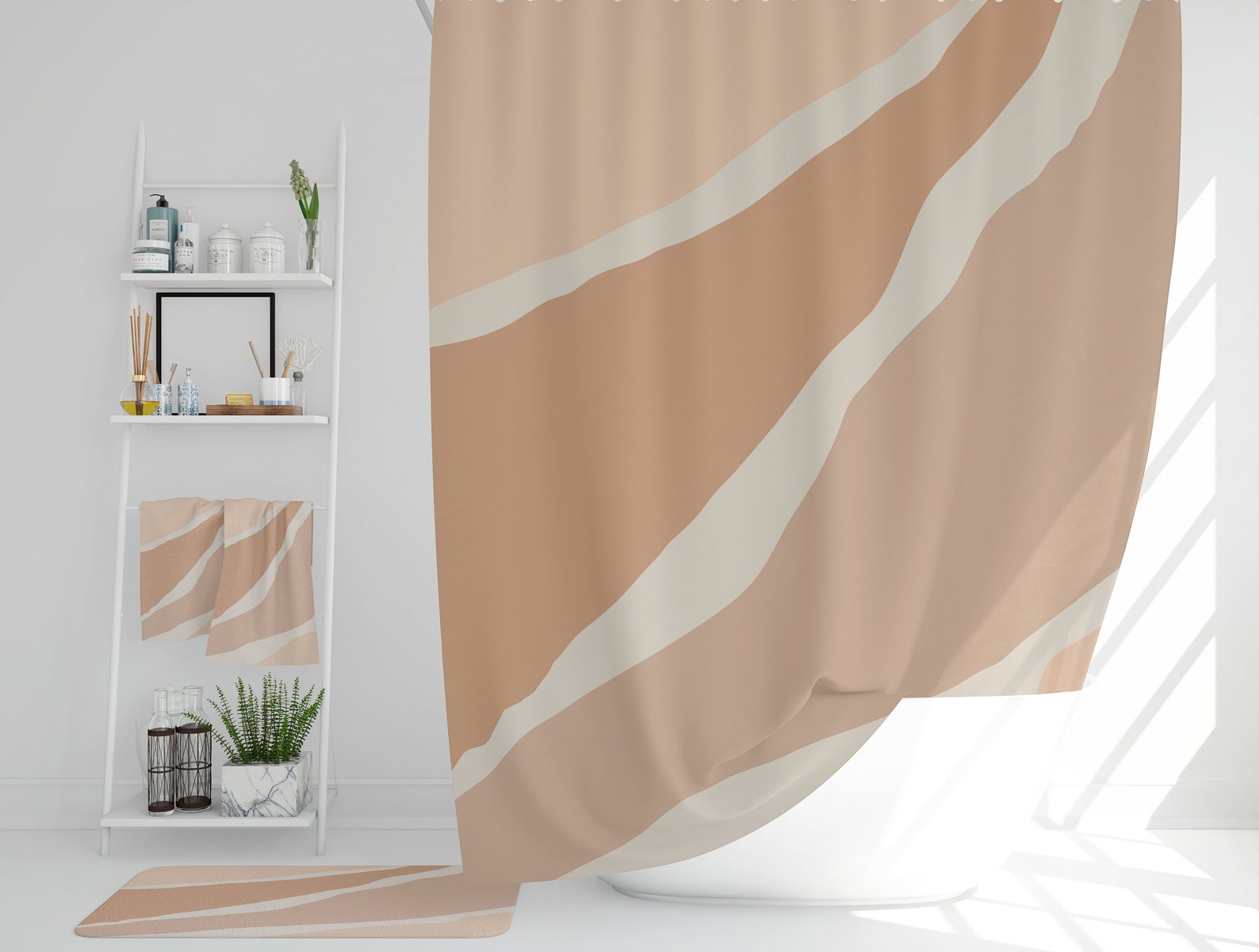 Neutral Color Shower Curtain Earth Tone Shower Curtains Etsy