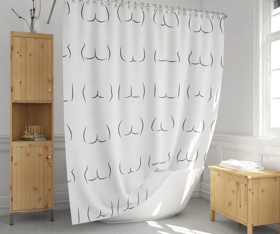 Funny Shower Curtain Black and White Shower Curtain Butt Shower Curtain  Body Positive Printed Standard and Extra Long Size-13 