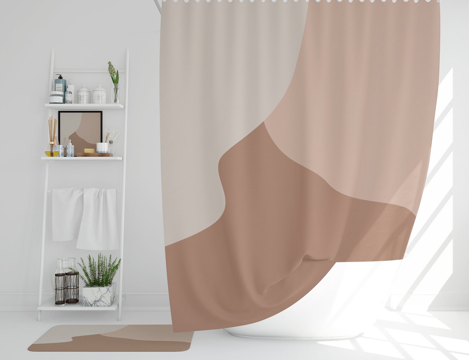 Neutral color shower curtain Earth tone shower curtains Etsy