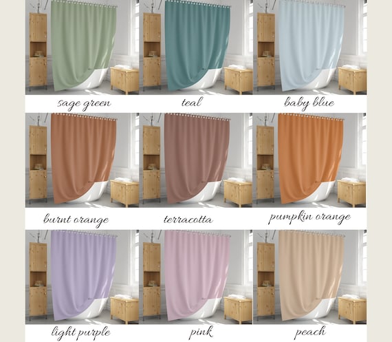 Solid Color Shower Curtain Simple Bath, Terracotta Color Shower Curtain