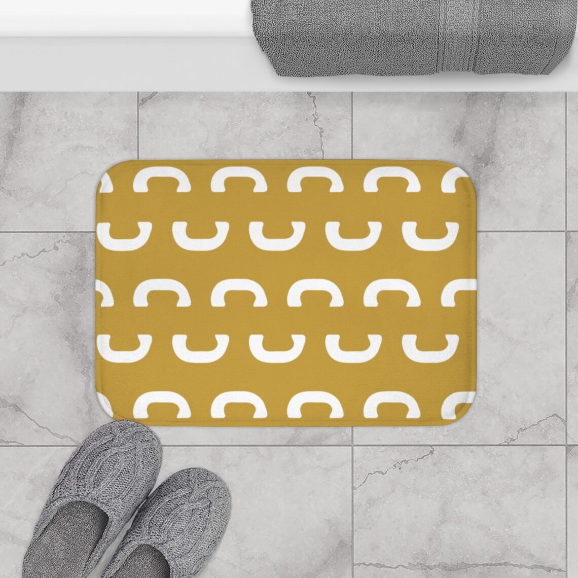 Mustard yellow bath mat African mudcloth print bath mat Etsy