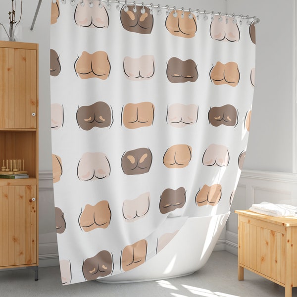 Butt shower curtain, Feminist bath curtains, Body positive, Funny bathroom decor, Standart and extra long size, Gift idea-1