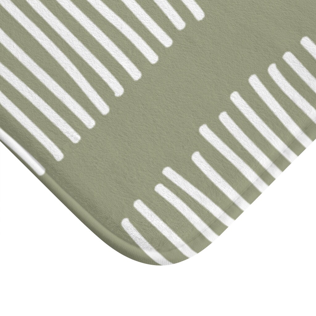 Olive green bath mat African mudcloth print bath mat Simple Etsy