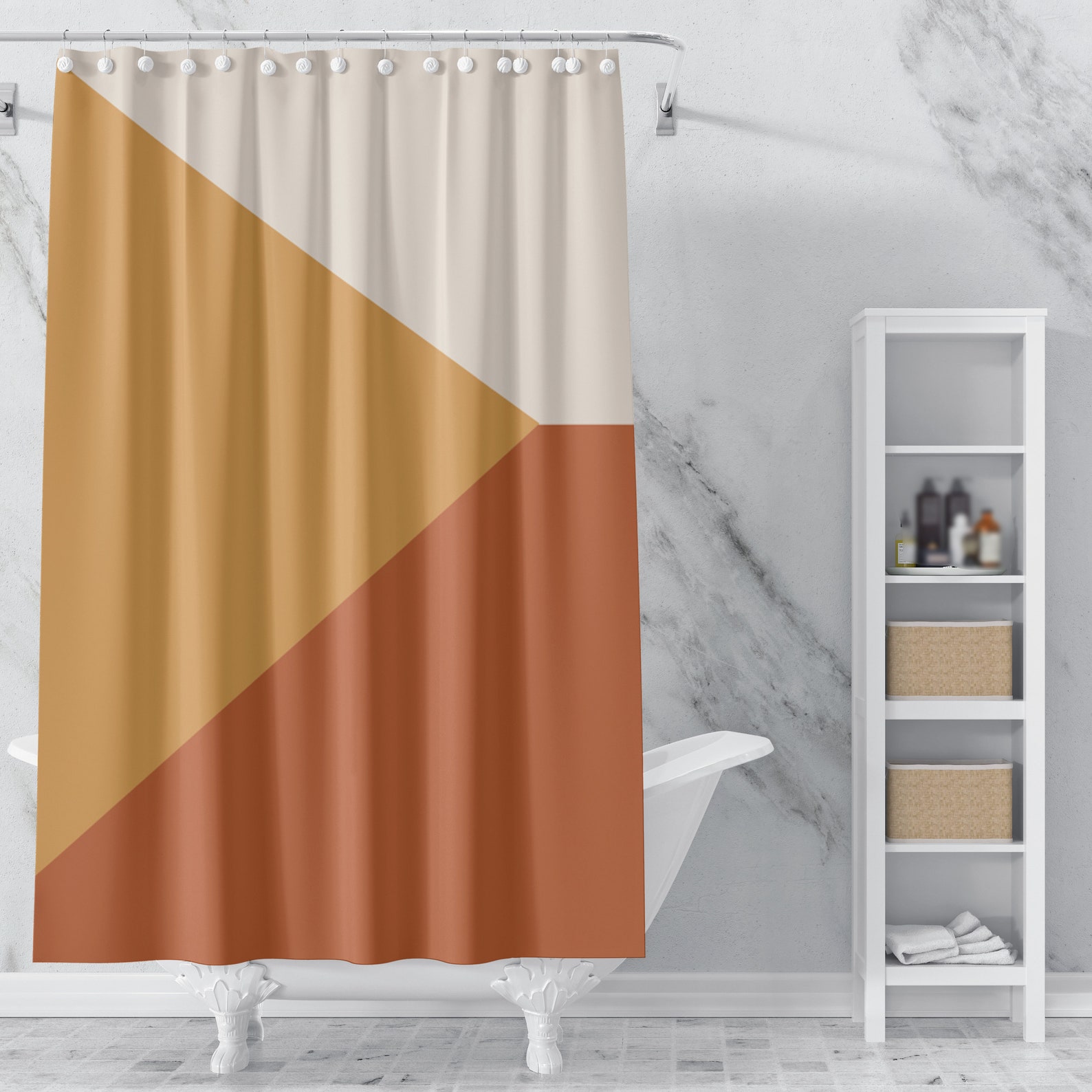 Extra shower curtain mustard and burnt orange shower curtains Etsy