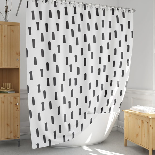 Black and White Shower Curtain - Etsy
