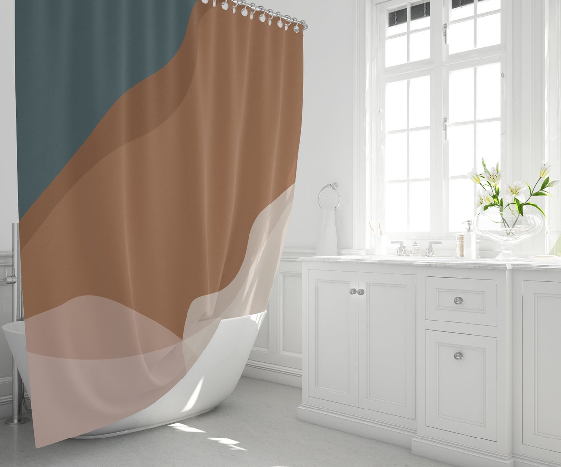 Neutral color shower curtain Sand color shower curtains Etsy