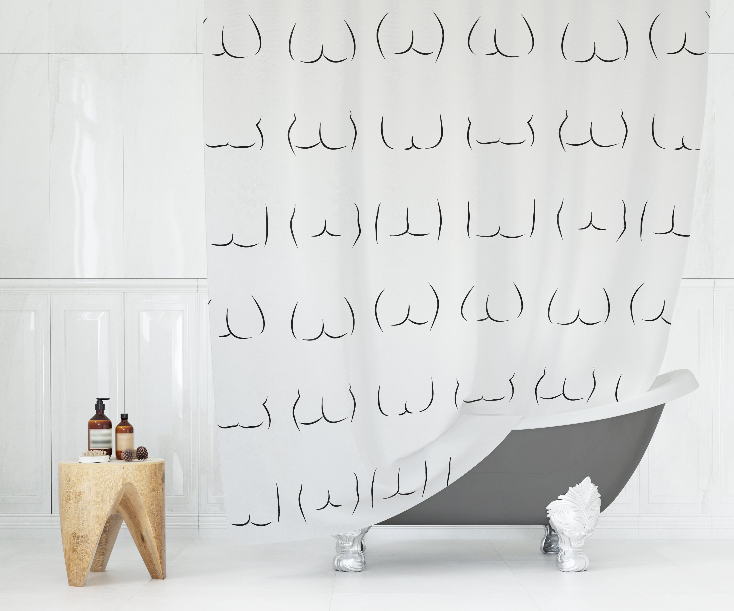 Japandi Shower Curtain Etsy Canada